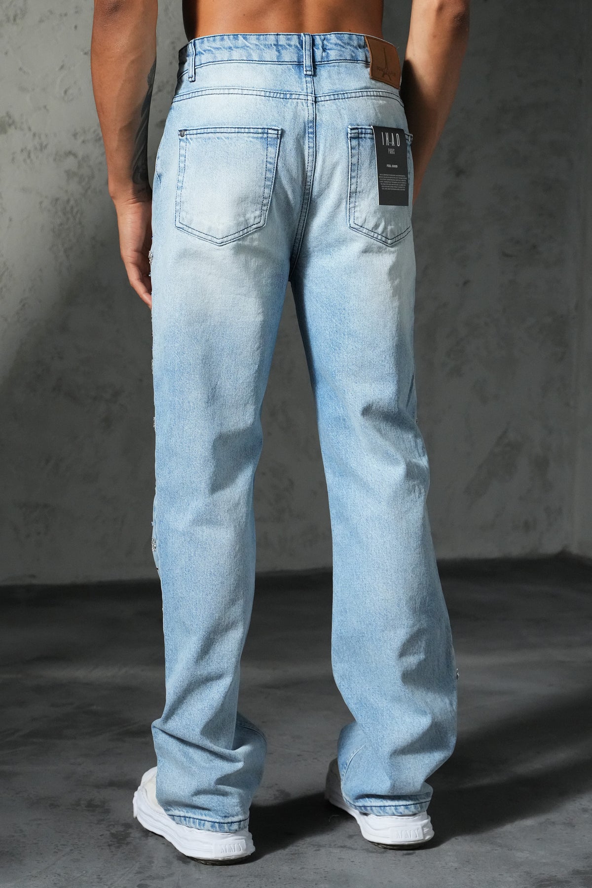 Jean Flare Strass – Bleu Clair