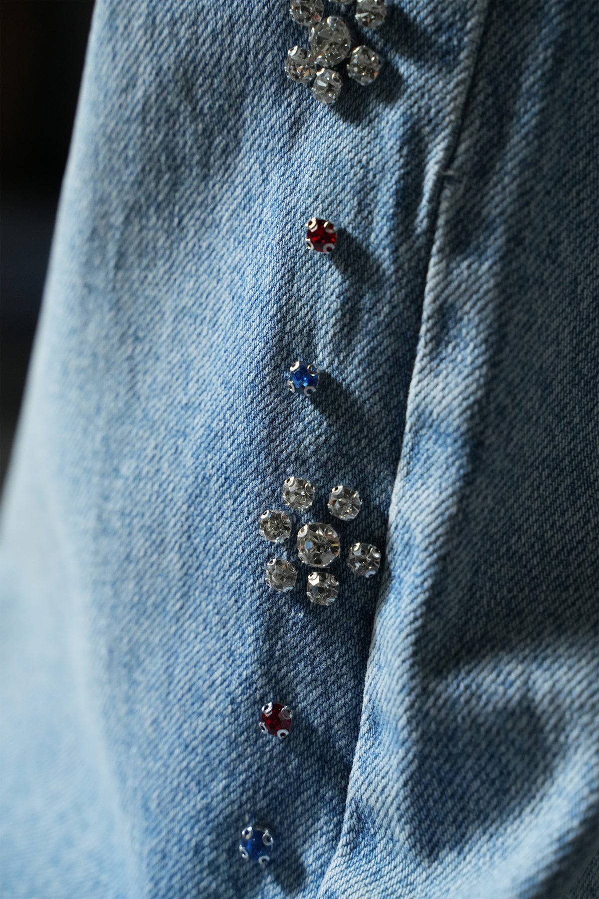Jean Flare Strass – Bleu Clair