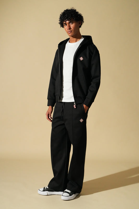 Ensemble Veste Zippée à Capuche + Pantalon – Noir