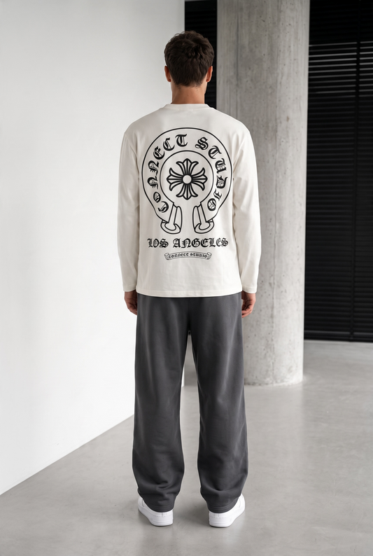 T-shirt Manches Longues “Connect Studio” – Blanc