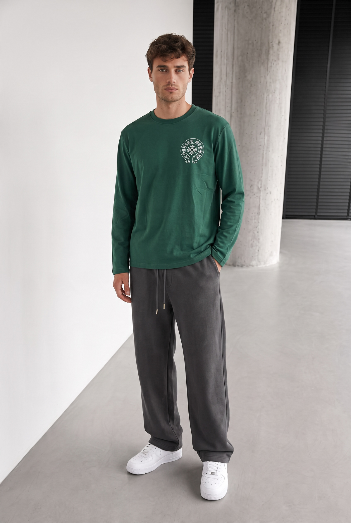 T-shirt Manches Longues “Connect Studio” – Vert
