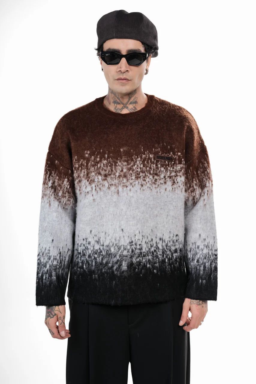 Pull Riches Paris Dégradé Bleu/ Marron