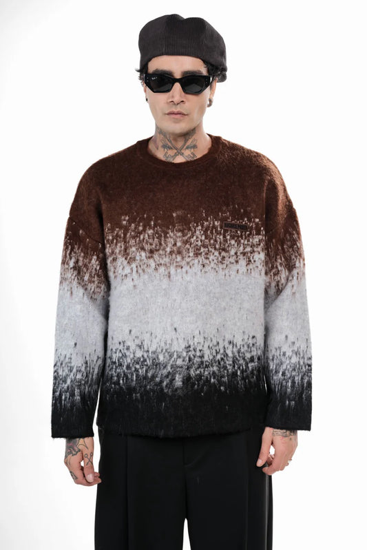 Pull Riches Paris Dégradé Bleu/ Marron