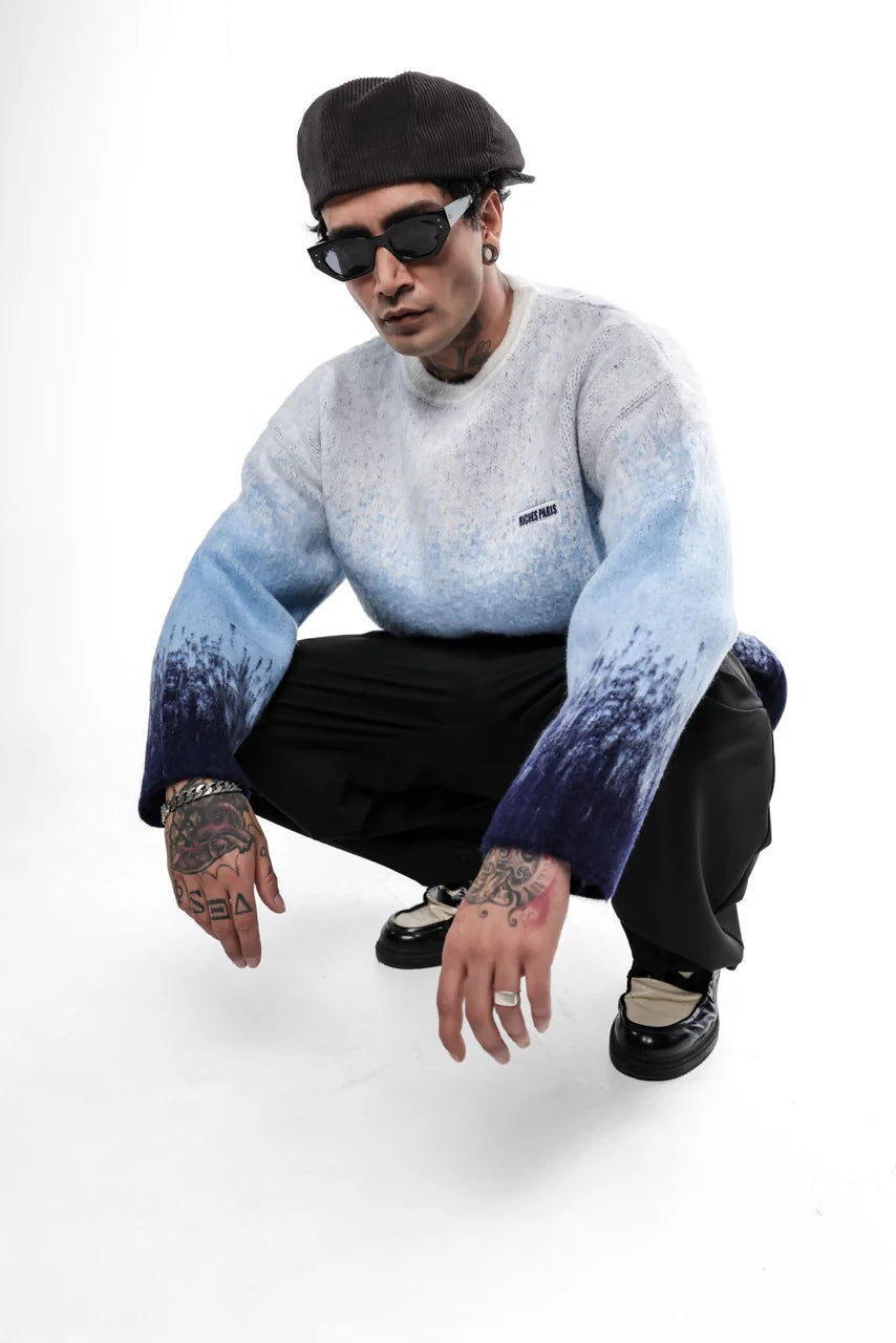 Pull Riches Paris Dégradé Bleu/ Marron