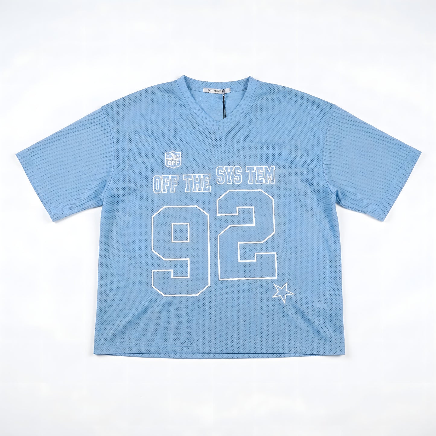 Maillot Mesh Oversize "OFF THE SYSTEM 92" — Baby Blue