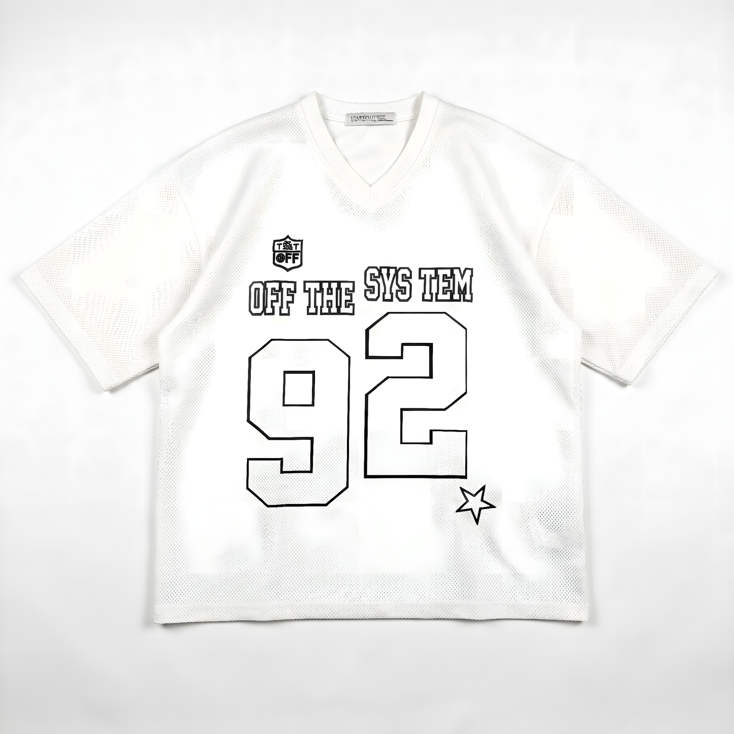 Maillot Mesh Oversize "OFF THE SYSTEM 92" — Optic White