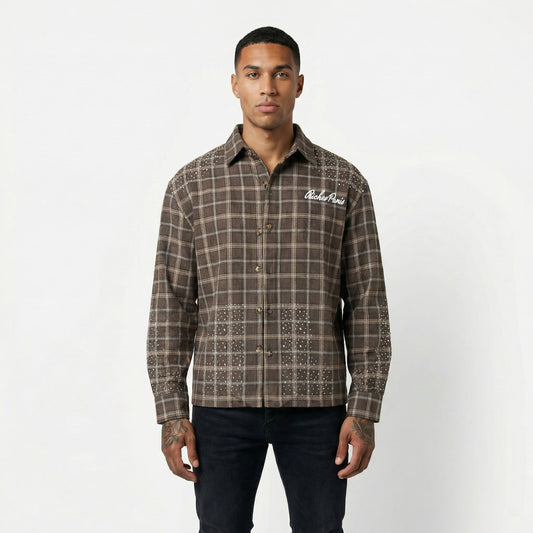 Chemise à carreaux Riches Paris – Rhinestones