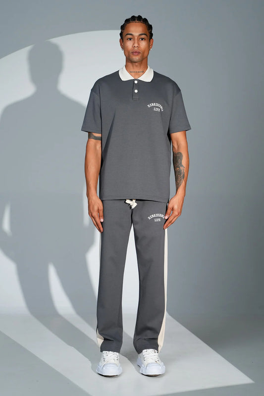 Ensemble Polo & Pantalon "Renaissance Life"- Noir et Gris