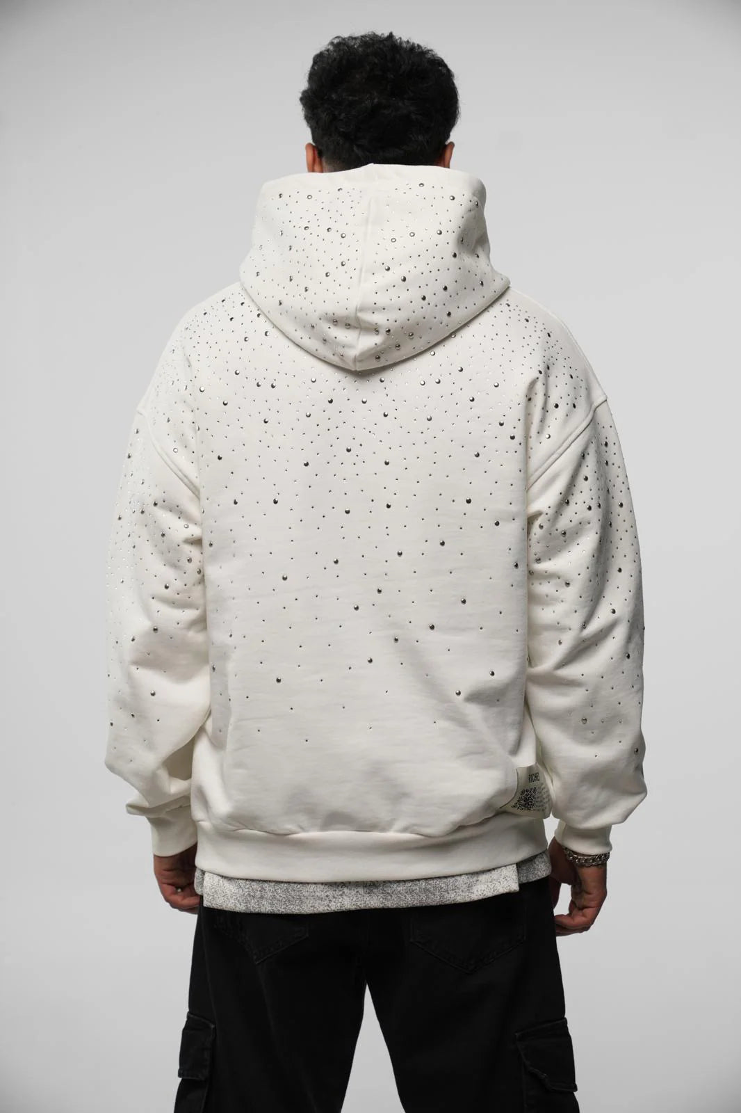 Sweat à Capuche Riches Paris Strass Blanc Bleu