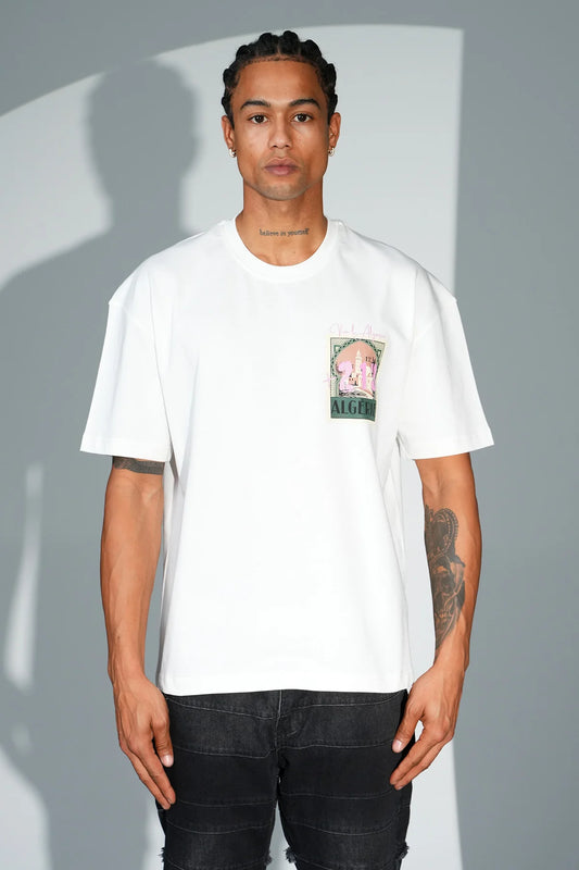 T-shirt Oversize "Viva l’Algérie"- Blanc et Noir